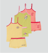 طقم داخلي مطبوع للبنات (توب+شورت) عبوة من 3 قطع